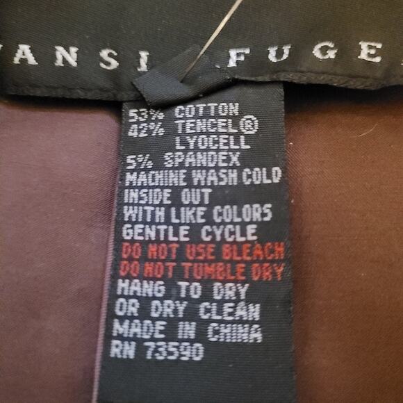 Yansi Fugel Brown Cotton Blend 3/4 Sleeve Swing Single Button Jacket, Size XL - Picture 6 of 6